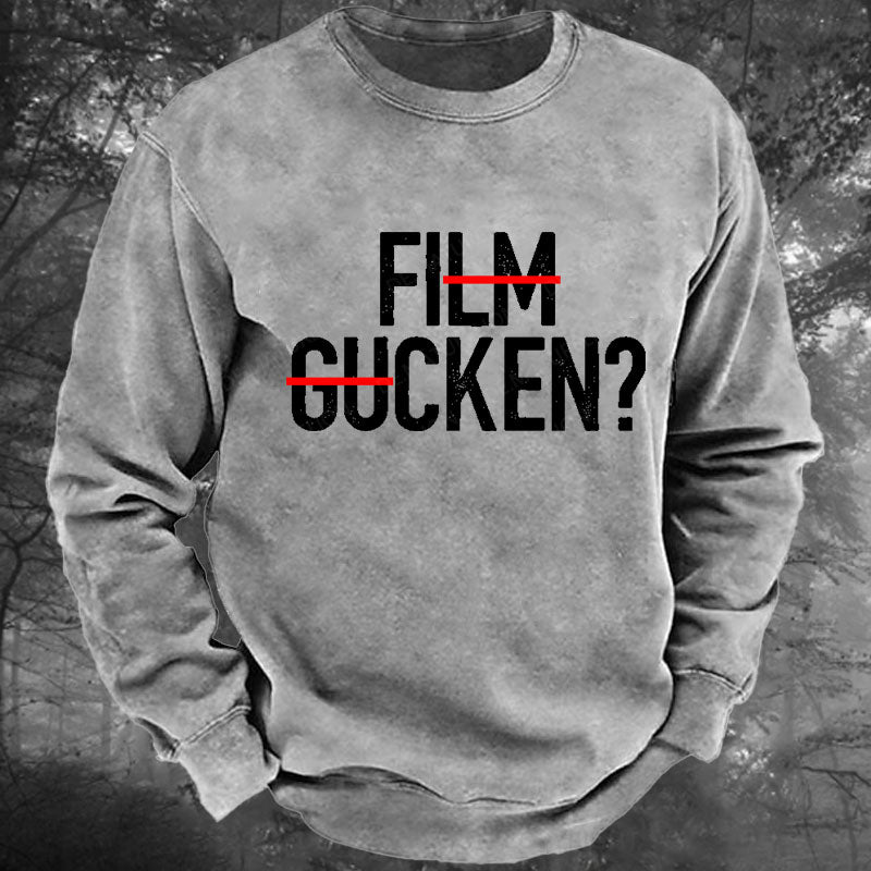 Film Gucken Ficken! Gewaschenes Sweatshirt