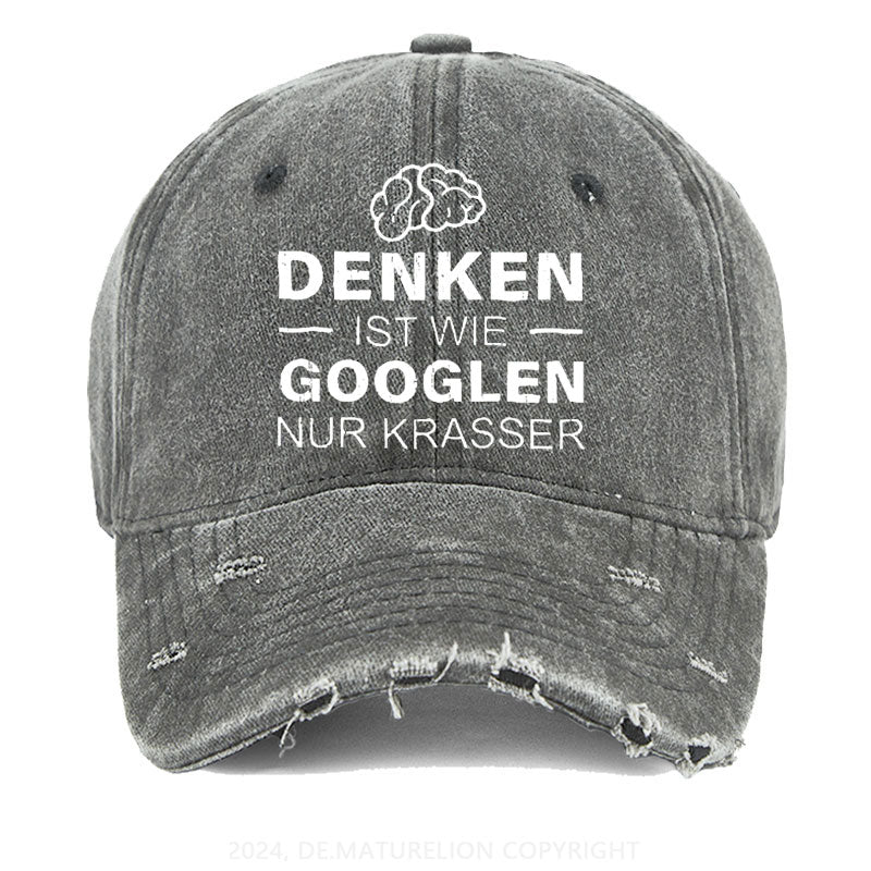 Denken ist wie googeln nur krasser Gewaschene Vintage Cap