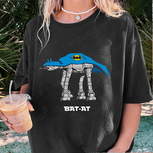 Maturelion BAT-AT Damen Gewaschene Vintage T-Shirt