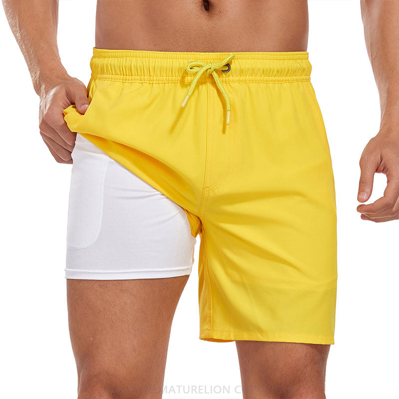 Maturelion Atmungsaktiv Fitnesshose Schnell Trocknende Strandhose Badehose