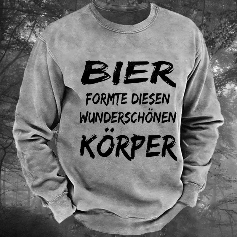 Bier formte diesen Körper Gewaschenes Sweatshirt