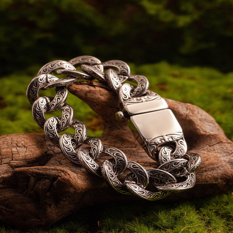Wikinger Krieger Graviert Männer Vintage Armband