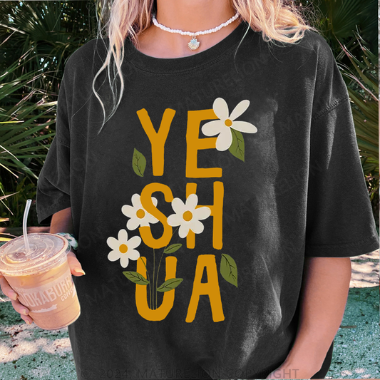 Maturelion Yeshua Damen Gewaschene Vintage T-Shirt