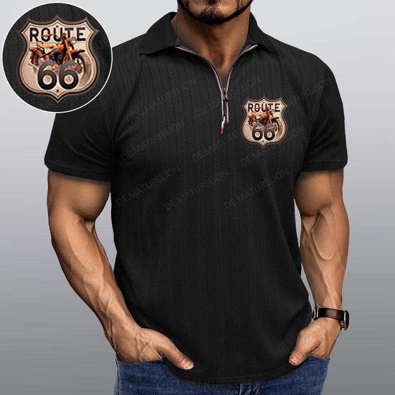 Maturelion Route 66 Kragen T-Shirt