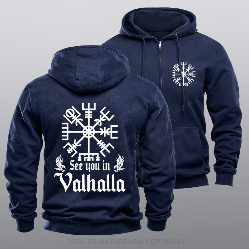 Maturelion See you in Valhalla Reißverschluss Hoodie