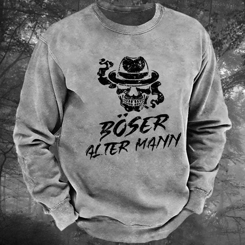 Böse Alter Mann Gewaschenes Sweatshirt