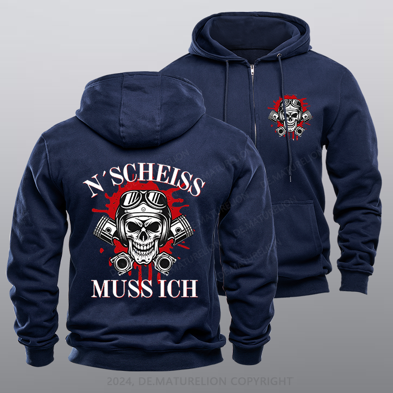 Maturelion N´Scheiß muss ich Reißverschluss Hoodie