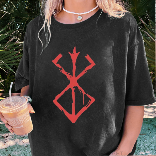 Maturelion Berserker Schädel Damen Gewaschene Vintage T-Shirt