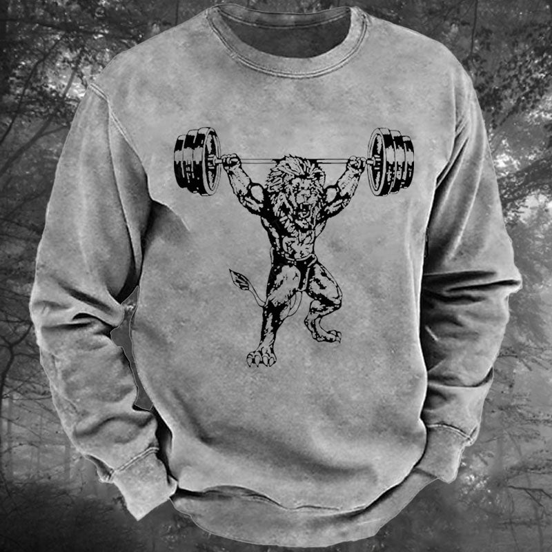 Gym Fitness Sport Gewaschenes Sweatshirt