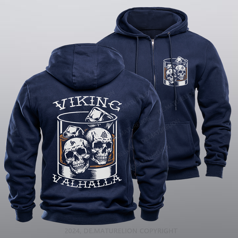 Maturelion Viking Valhalla Reißverschluss Hoodie