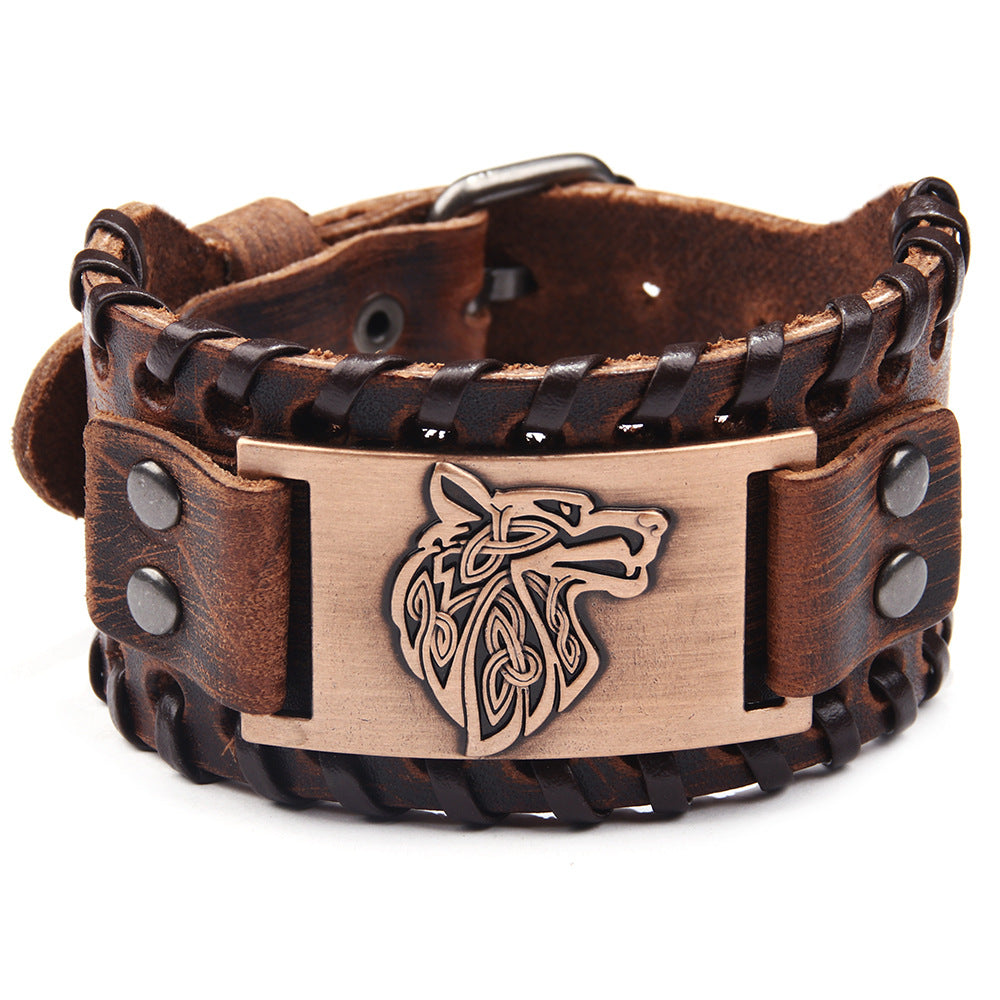 Breites Lederarmband Geflochtenes Armband aus Rindsleder beliebtes Armband