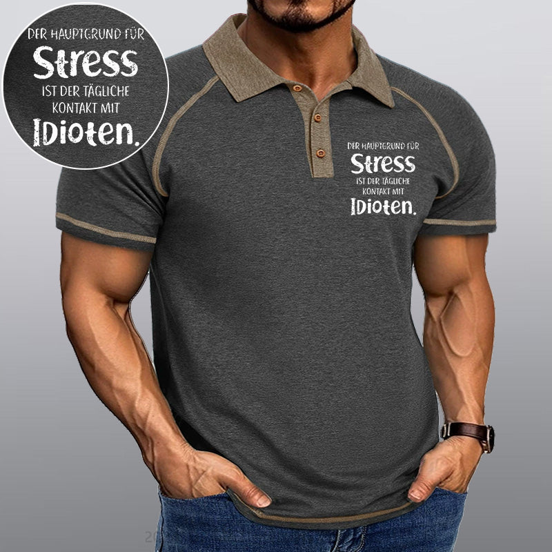 Maturelion Der Hauptgrund Für Stress Ist Der Tägliche Kontakt Mit Idioten Kragen T-Shirt