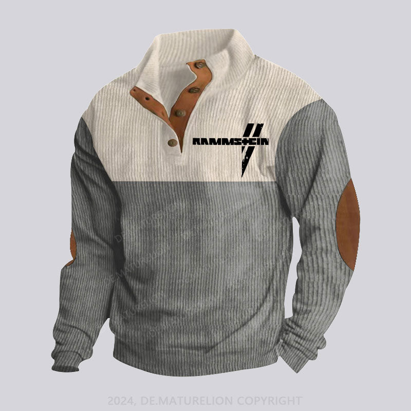 Maturelion Rammstein Rock Musik Band Stehkragen Knopf Polo Shirt