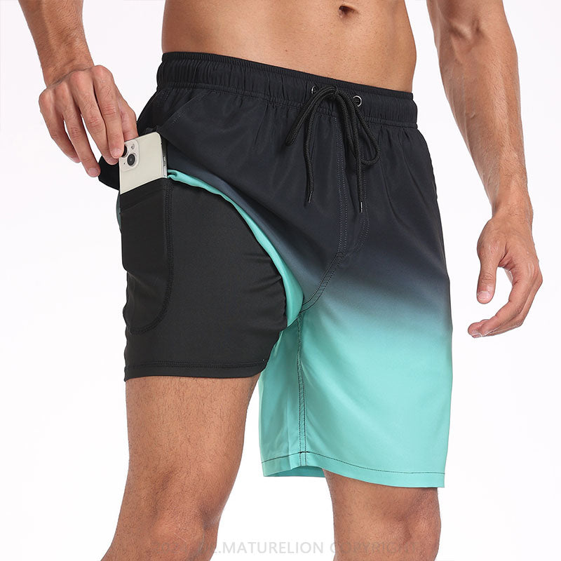 Maturelion Atmungsaktiv Fitnesshose Schnell Trocknende Strandhose Badehose