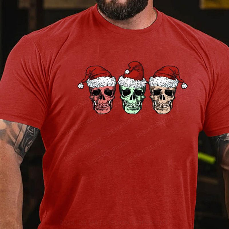 Frohe Weihnachten Schädel T-Shirt