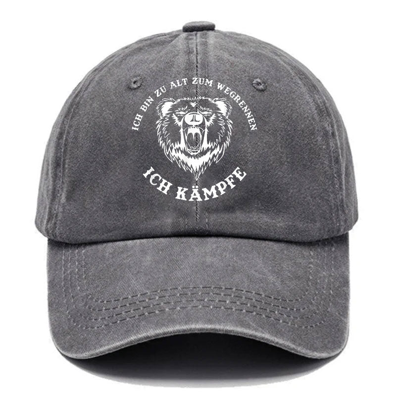 Ich bin zu alt zum wegrennen! Ich kämpfe! Böser Alter Mann Baseball Cap