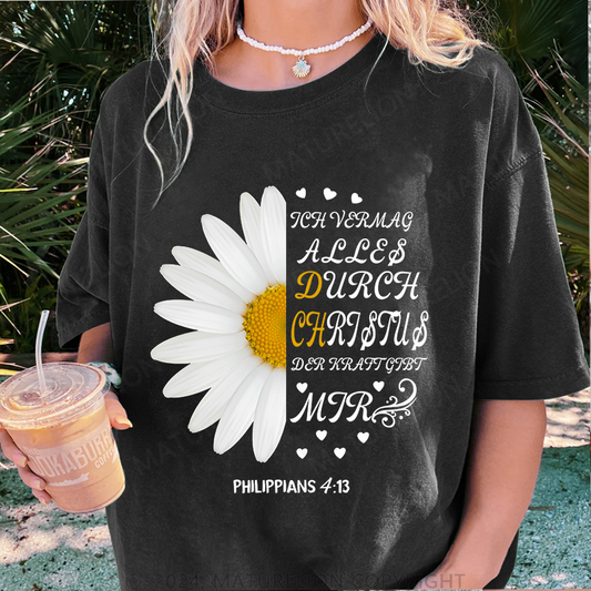 Maturelion Alles Durch Christus Damen Gewaschene Vintage T-Shirt