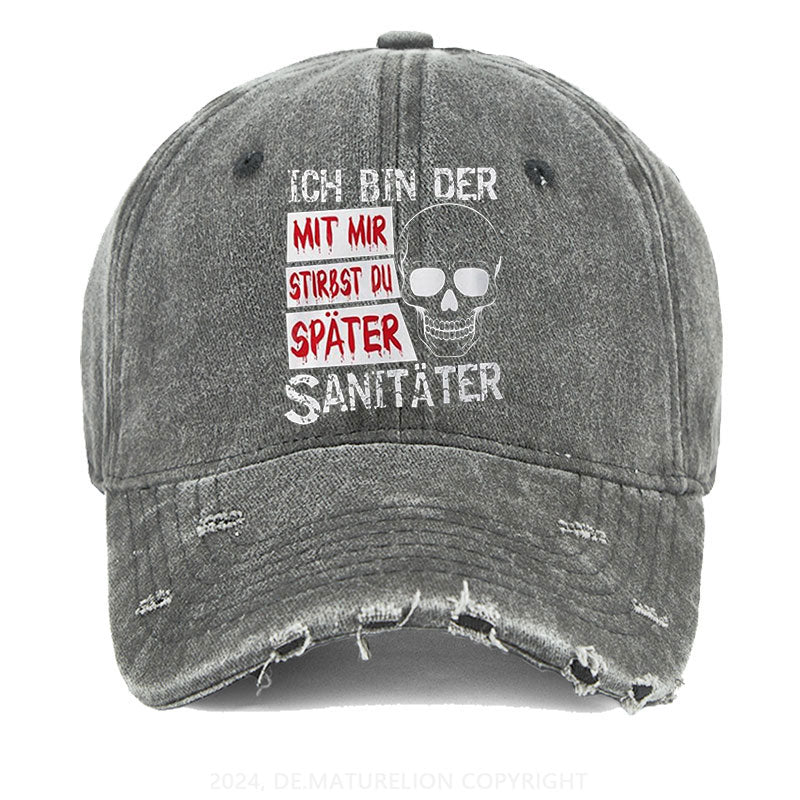 Ich bin der Sanitäter Halloween Gewaschene Vintage Cap