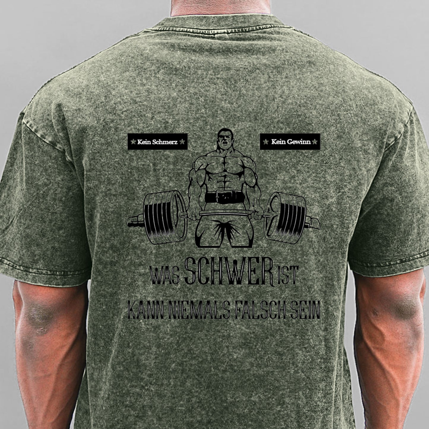 Gym Fitness Training Gewaschene Vintage T-Shirt