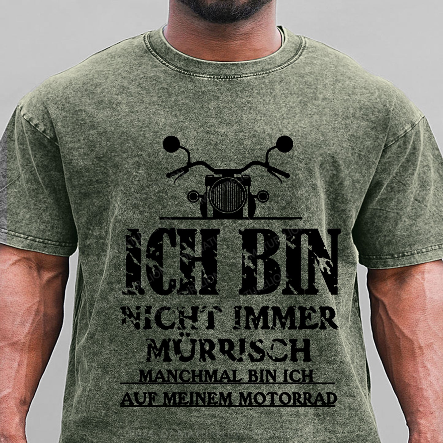 Ich bin nicht immer mürrisch. Manchmal bin ich auf meinem Motorrad Gewaschene Vintage T-Shirt