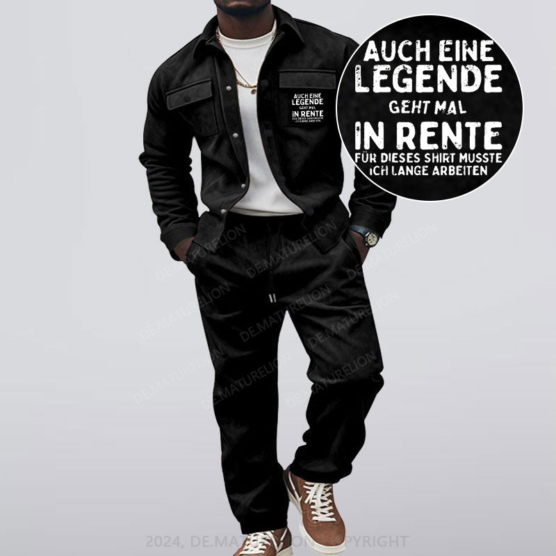 Maturelion Auch Eine Legende Geht Mal In Rente Jacke und Hose Set