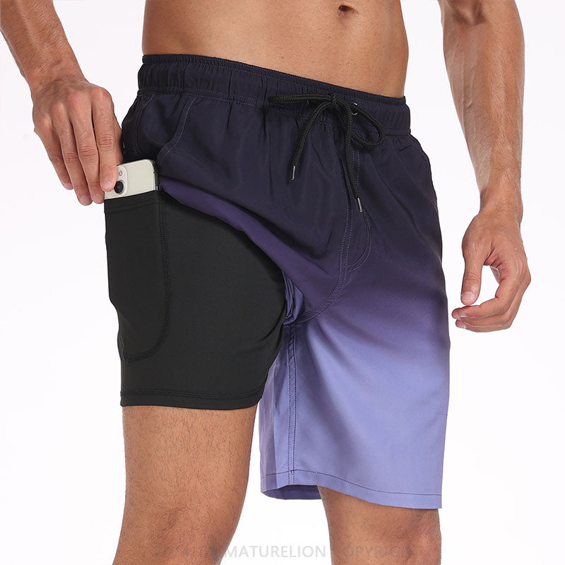 Maturelion Atmungsaktiv Fitnesshose Schnell Trocknende Strandhose Badehose