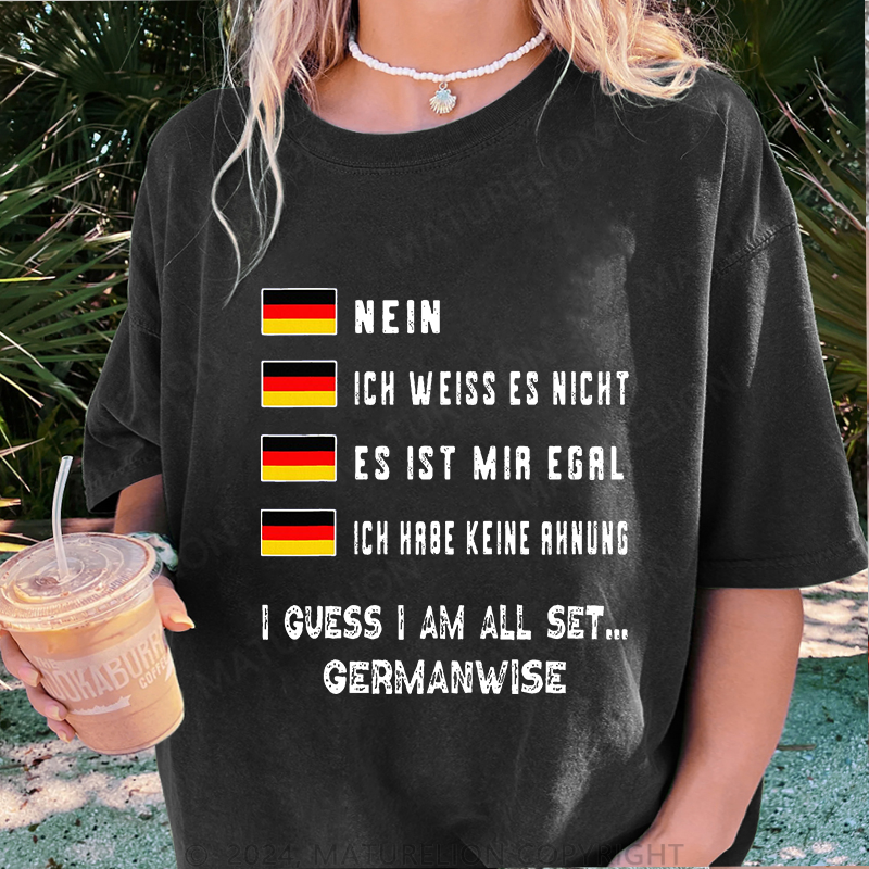 Maturelion Egal Und Keine Ahnung Damen Gewaschene Vintage T-Shirt