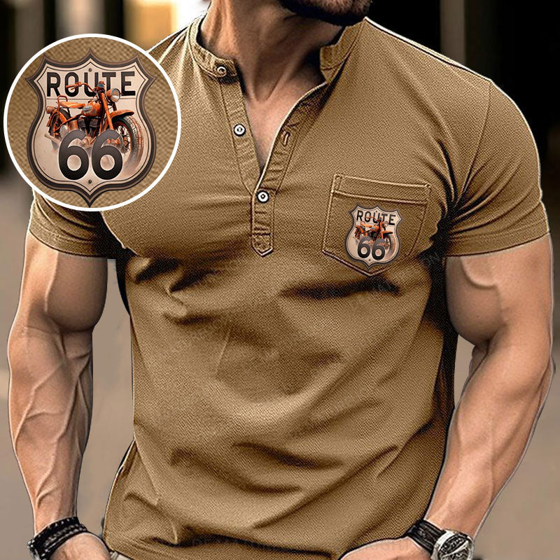 Route 66 Henley Shirt