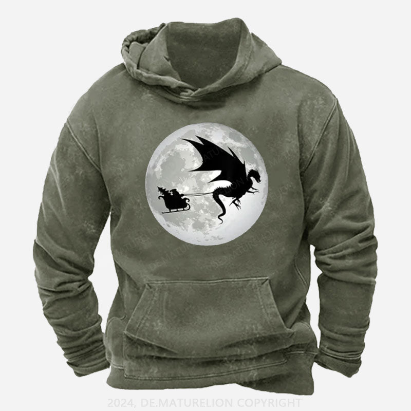 Weihnachten Weihnachtsmann Mond Schatten Hoodie