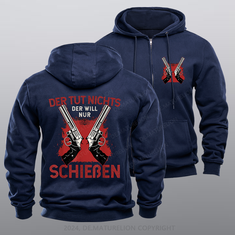 Maturelion Schützenfest Schießen Schießsport Waffe Sportschütze Reißverschluss Hoodie