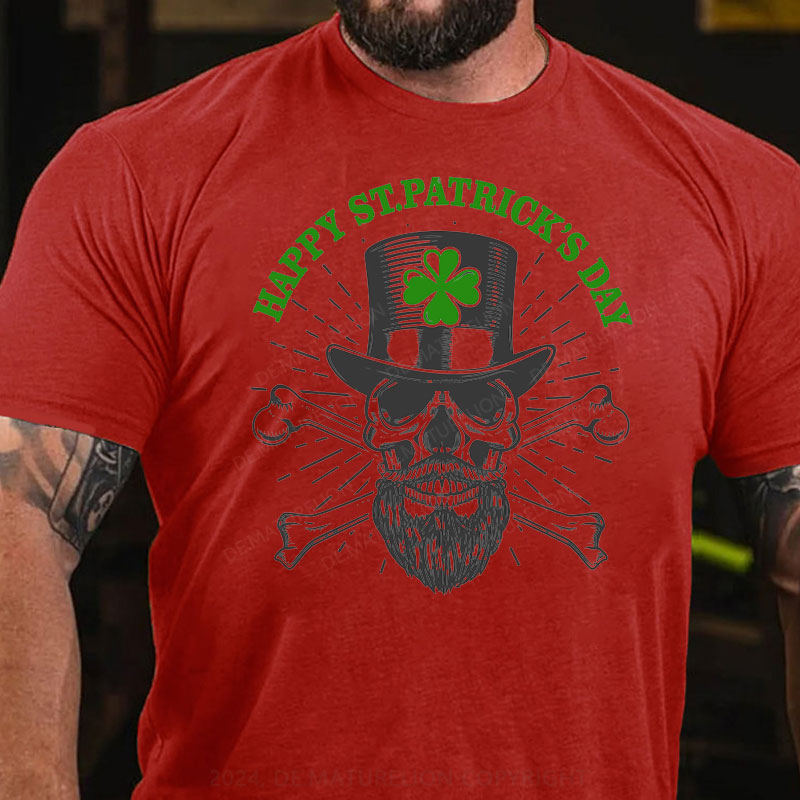 St. Patricks Tag Kleeblatt Skeleton T-Shirt