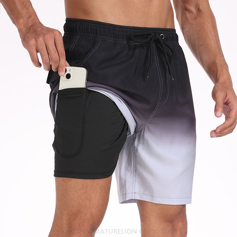 Maturelion Atmungsaktiv Fitnesshose Schnell Trocknende Strandhose Badehose