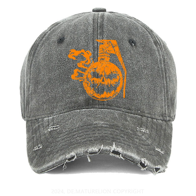 Halloween Kürbis Bombe Gewaschene Vintage Cap