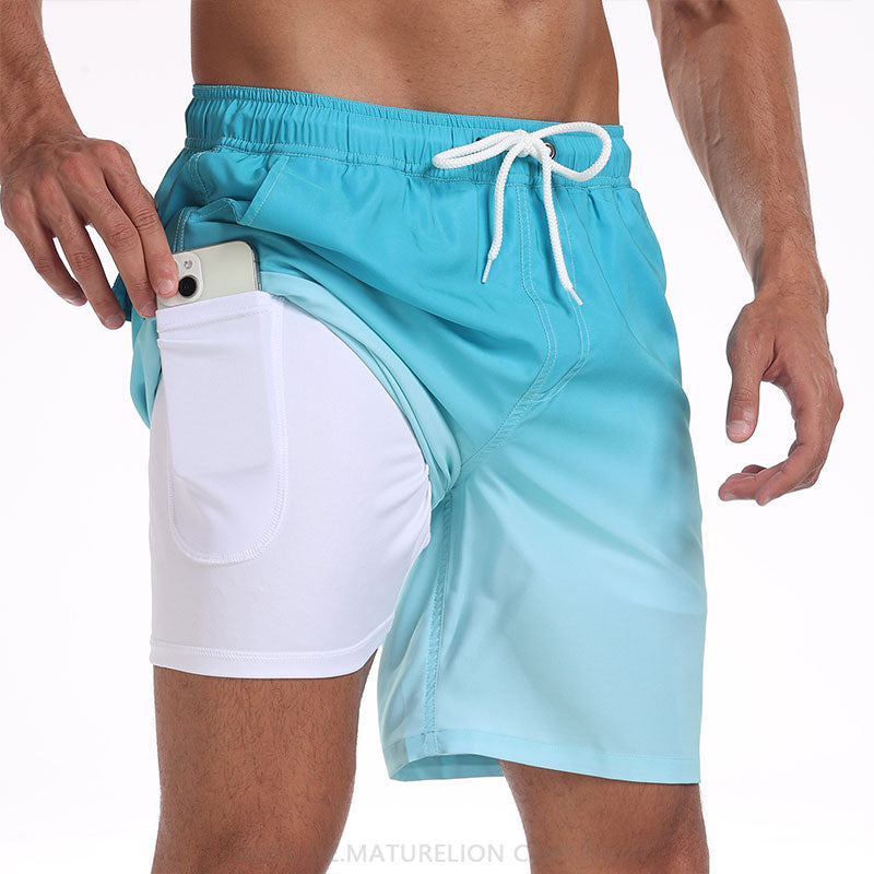 Maturelion Atmungsaktiv Fitnesshose Schnell Trocknende Strandhose Badehose