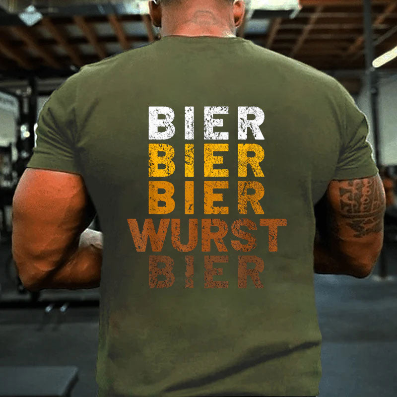 Bier und Wurst für Bierliebhaber Biertrinker T-Shirt