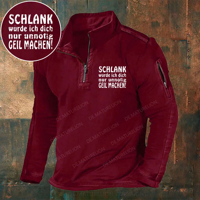 Schlank Würde Ich Dich Nur Unnötig Geil Machen Stehkragen Reißverschluss Polo Shirt