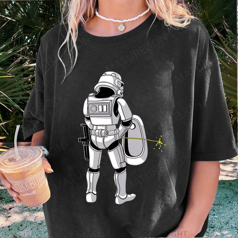 Maturelion Lustig Damen Gewaschene Vintage T-Shirt