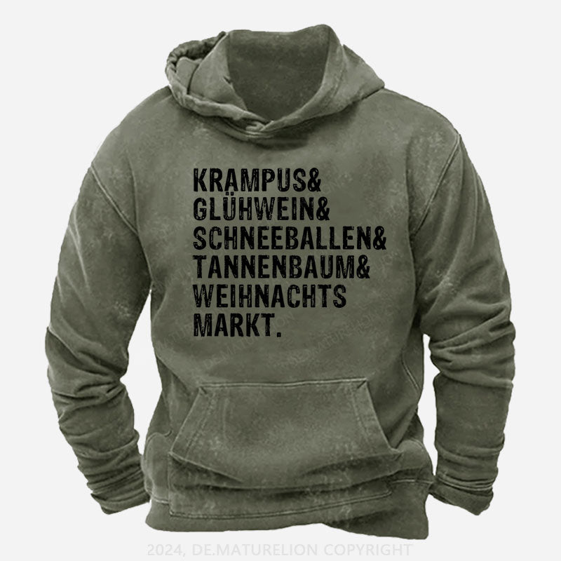 Krampus Glühwein Schneeballen Tannenbaum Weihnachtsmarkt Hoodie