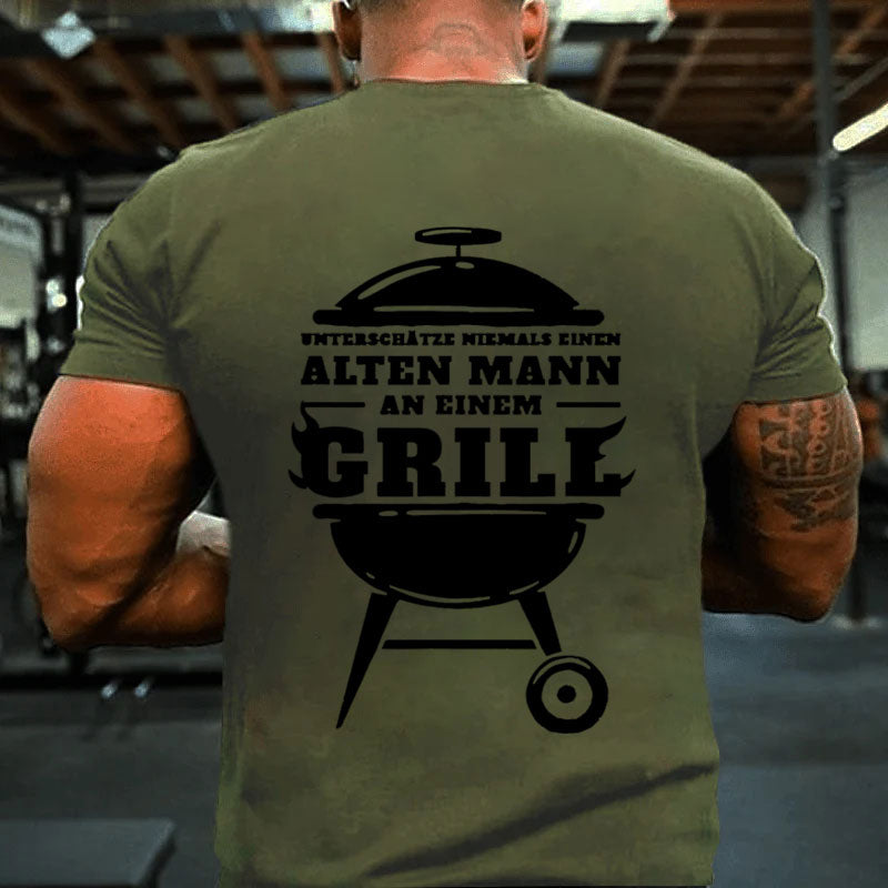 Alter Mann Spruch Grill Grillen BBQ Papa Männertag Herrentag T-Shirt