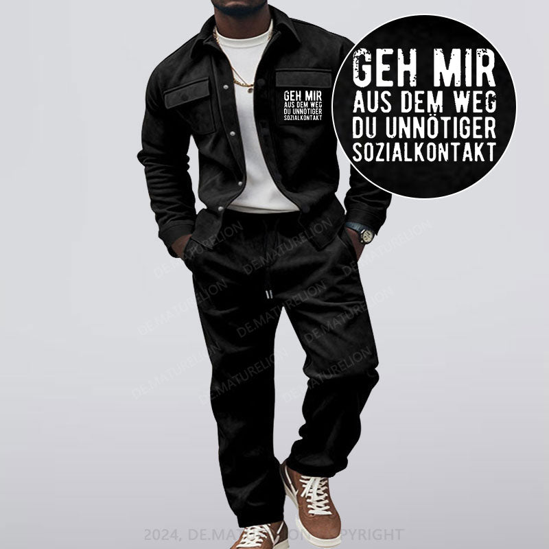 Maturelion Geh Mir Aus Dem Weg Du Unnötiger Sozialkontakt Jacke und Hose Set