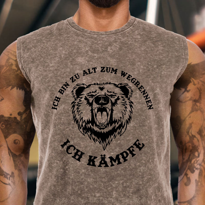 Ich bin zu alt zum wegrennen Ich kämpfe! Böser Alter Mann Tank Top