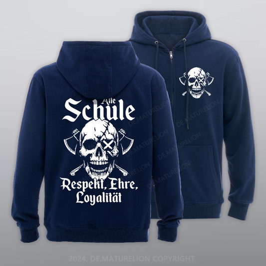 Maturelion Alte Schule Reißverschluss Hoodie