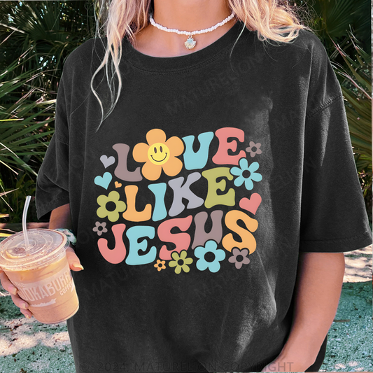 Maturelion Liebe Wie Jesus Damen Gewaschene Vintage T-Shirt