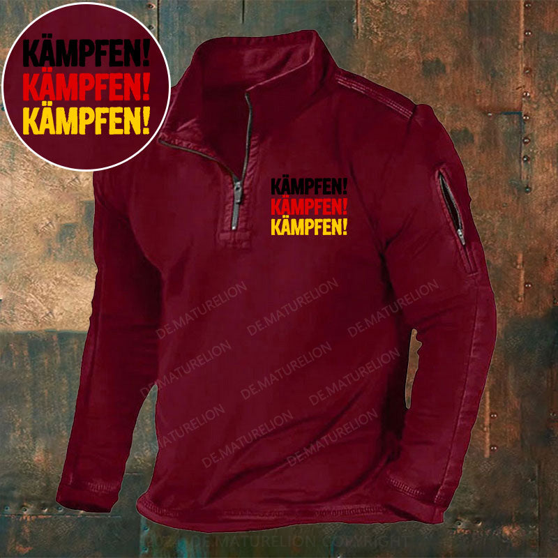 Kämpfen Kämpfen Kämpfen Stehkragen Reißverschluss Polo Shirt