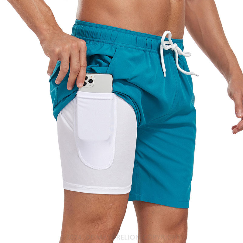 Maturelion Atmungsaktiv Fitnesshose Schnell Trocknende Strandhose Badehose