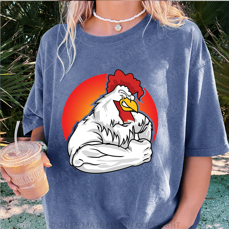 Maturelion Gym Damen Gewaschene Vintage T-Shirt