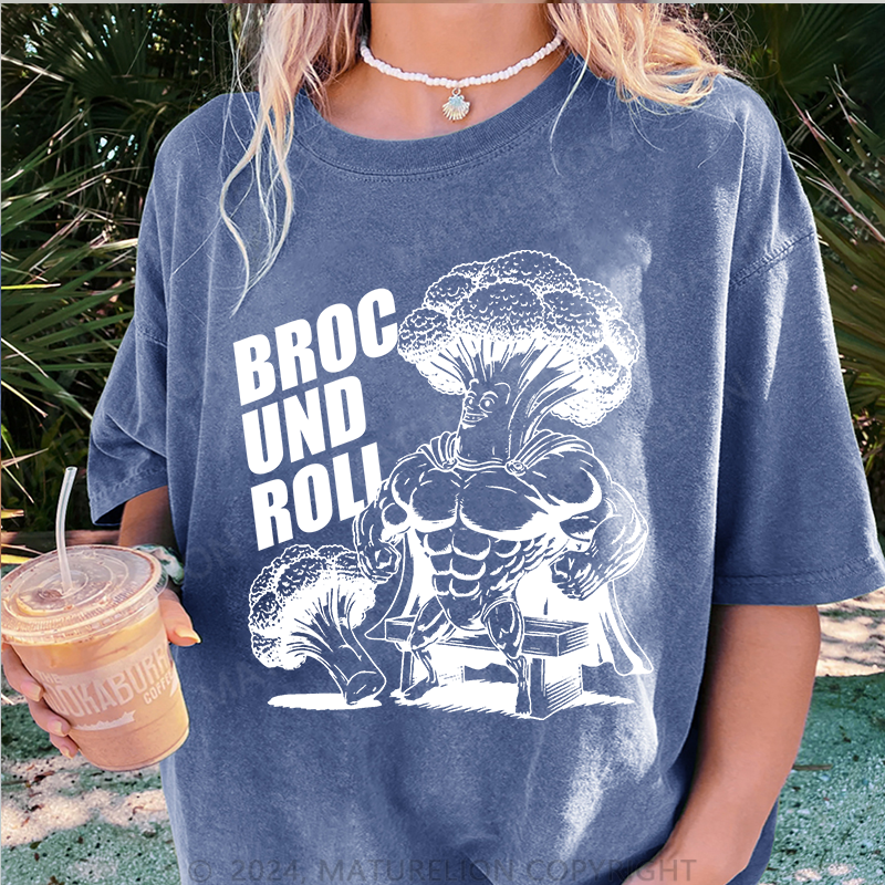 Maturelion Broc und Roli Damen Gewaschene Vintage T-Shirt