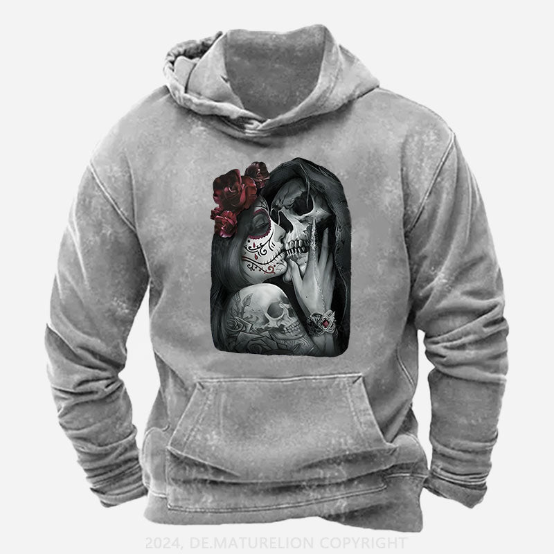 Skeleton Blumen Liebe Weihnachten Hoodie