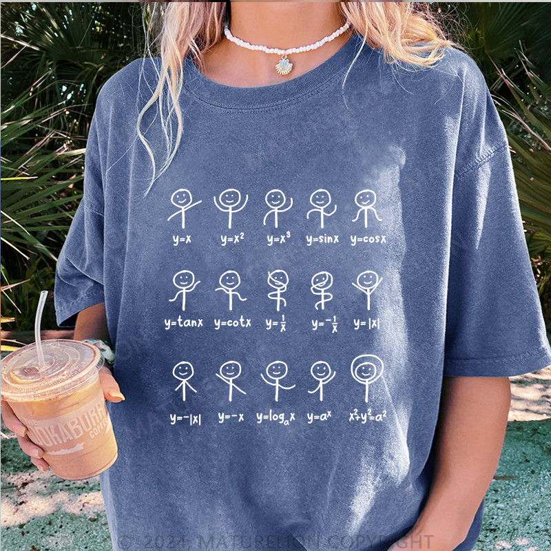 Maturelion Mathe Damen Gewaschene Vintage T-Shirt