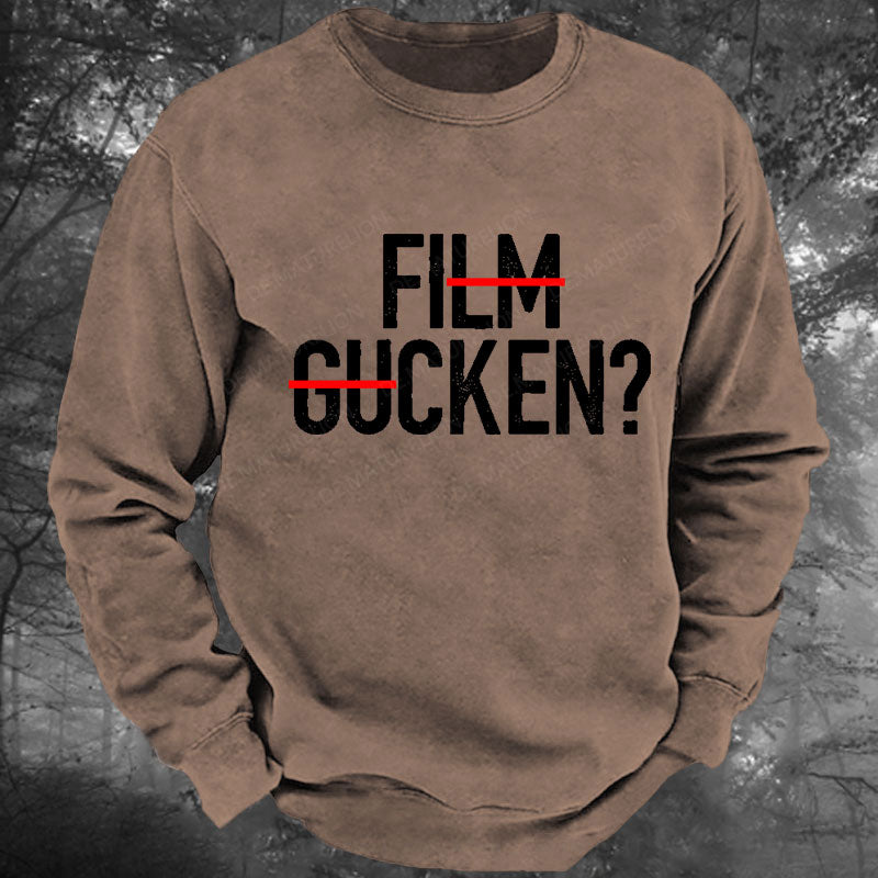 Film Gucken Ficken! Gewaschenes Sweatshirt